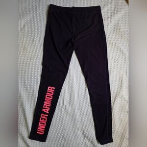 5/25$ Under Armour Purple Leggings with Bold Pink Logo
